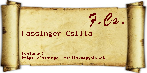 Fassinger Csilla névjegykártya